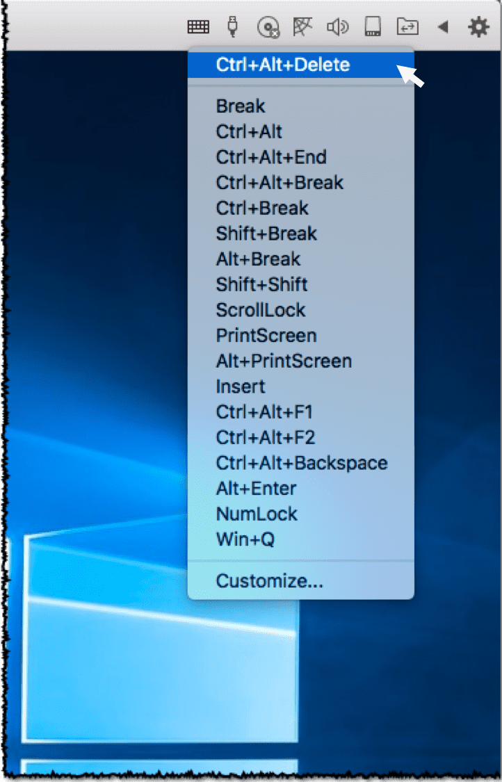 control alt delete for mac in windows